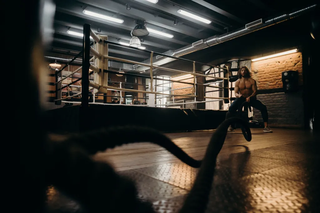 Trening sa konopcima (battle rope) u teretani — military kondicioni trening